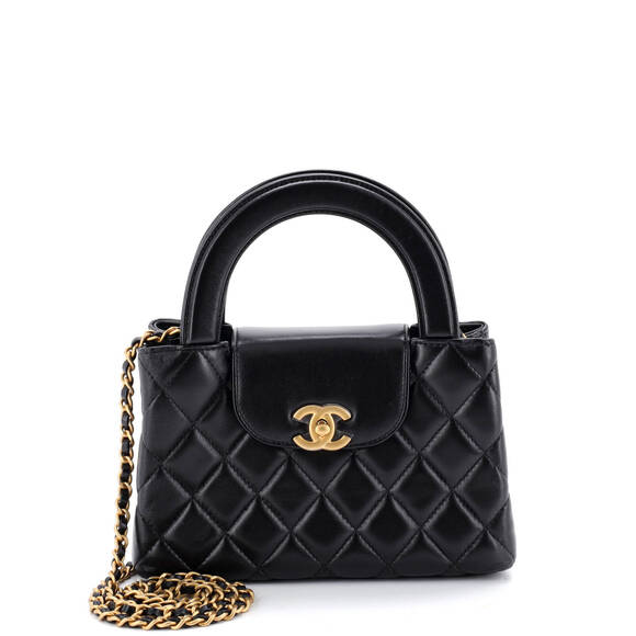 Chanel Handbags - Chanel Mini Kelly Top Handle Shopping Bag Quilted Shiny Aged Calfskin